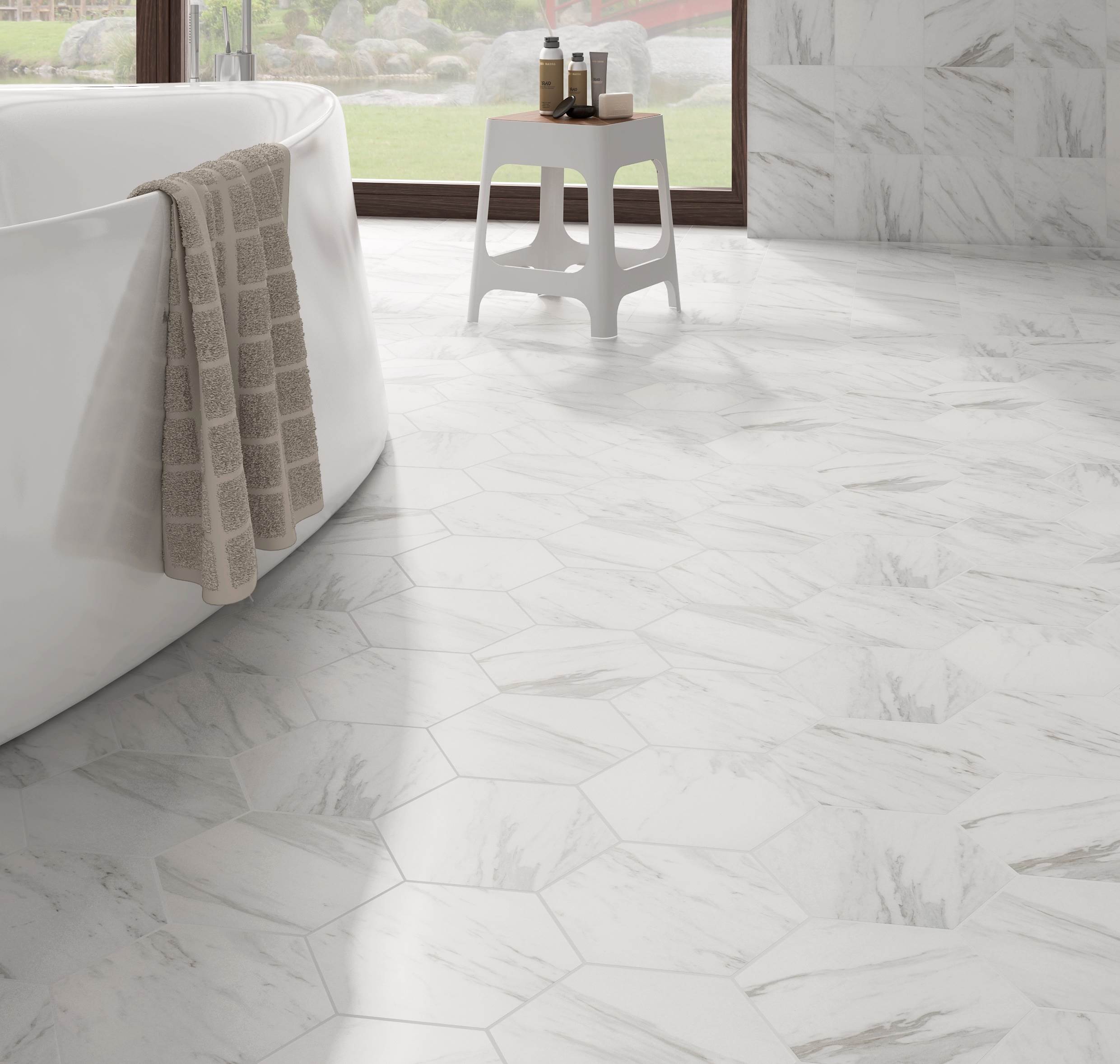 Carrara Hexagon